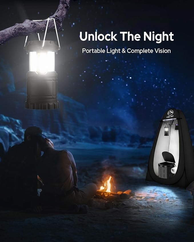 Portable Toilet Kit, Camping Toilet with Pop-Up Privacy Tent and Poo Gel Toilet Bags, Washable Portable Outdoor Showers Changing Rooms