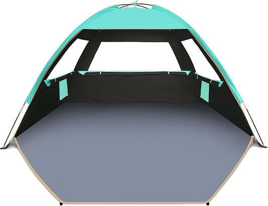 Gorich Beach Tent Sun Shelter for 3/4-5/6-7/8-10 Person with UPF 50+ UV Protection, Lightweight & Easy Setup Beach Shade Canopy, Portable Beach Shade Tent Beach Cabana