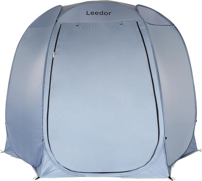 LEEDOR Pop Up Screen House Tent, UPF 50+ and Windproof Dome Outdoor Canopy Tent with Roll Up Zipped Door Privacy Gazebo, Compact and Lightweight for Party Camping Fishing Picnic, Grey