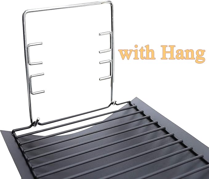 27 Inch Ash Pan Replacement Parts for Char Griller 1224, 1324, 2121, 2222, 2727 and Charbroil Grills, Charcoal Tray with 2pcs Fire Grate Hanger Set