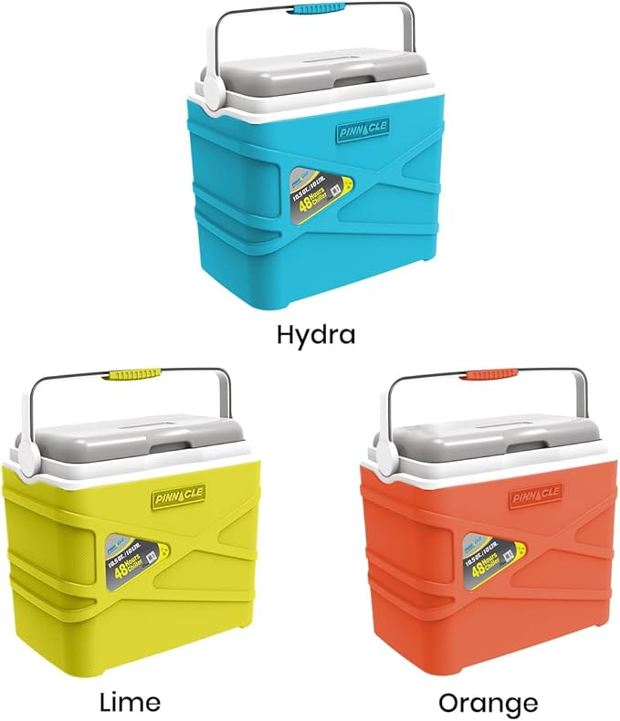 Pinnacle 10 Liter Insulated Cooler Lunch Box -Portable Camping/Picnic Hard Cooler –Coolbox Keeps Cool for 48 hrs. with Ice Retention–Heavy Duty Cooler for Beach, Grill, Travel,Tailgating,Small