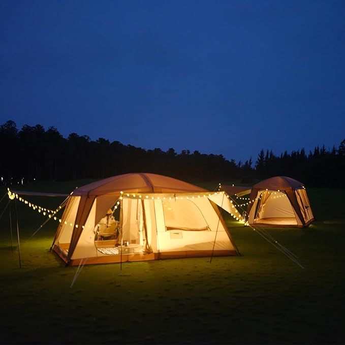 Vidalido 4-6 Person Camping Tent with 3 Door 2 Room Large Family Cabin Tents, Double Layer Waterproof Portable Glamping Tent, Big Tents for Outdoor Camping Hiking and Backpacking