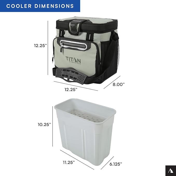 Arctic Zone Titan Deep Freeze Cooler - Zipperless Hardbody Cooler - Small & Large Capacity- Beach & Camping Cooler - Deep Freeze Insulation, HardBody Liner, and SmartShelf