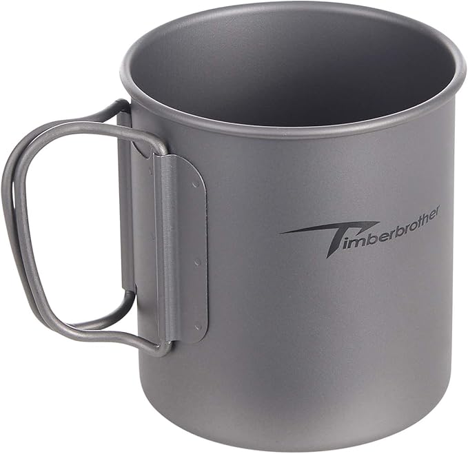 250ml-900ml Titanium Cup Camping Mug Foldable Handle Titanium Pot with Lid
