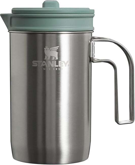 Stanley All In One French Press Coffee Maker 32 oz | 5 Minute Brew, 4 Hours Hot | Mesh Filter for Coffee Grounds | Insulated Stainless Steel French Press | BPA-Free | Stainless Steel Shale