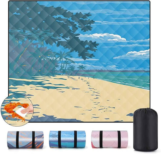 Picnic Blankets 60x80 Sand Repellent Water Resistant Padded Couples Beach Blankey Dogs Backseat Covers Campers Europe Travel Trailer Equipment Outdoorsy Birthday Gift for Girlfriend Teen Kids