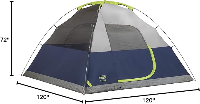 Coleman Sundome 4-Person Tent with Rainfly, Weatherproof Tent Sets Up in 10 Mins