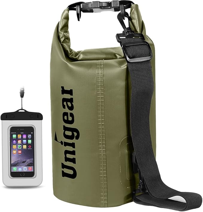 Unigear Dry Bag Waterproof, 2L/5L/10L/20L/30L/40L Floating and Lightweight Bags for Kayaking, Boating, Fishing, Swimming and Camping with Waterproof Phone Case