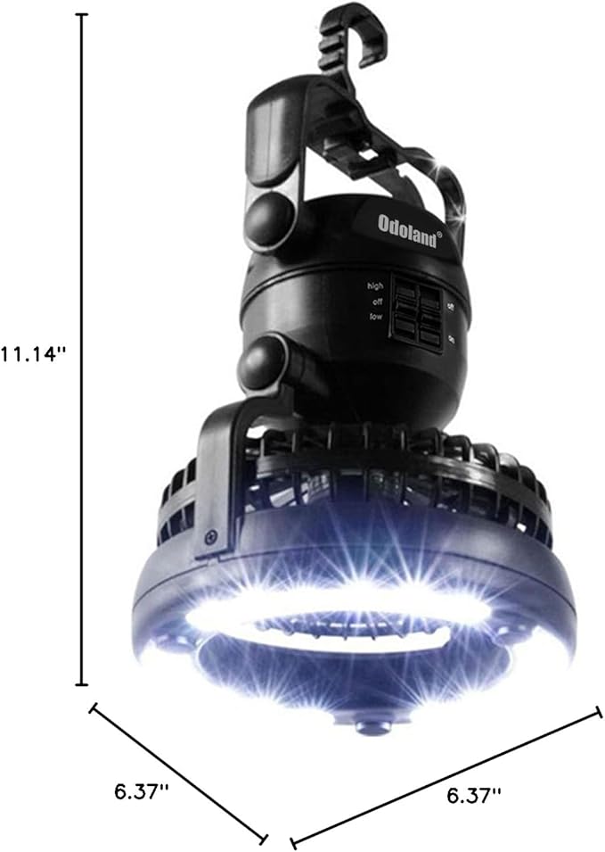 Odoland Portable LED Camping Lantern with Ceiling Fan - Hurricane Emergency