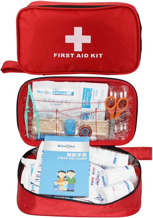 AOUTACC Compact First Aid Empty Pouch,Nylon Lightweight First Aid Bag for Emergency at Home, Office, Car, Outdoors, Boat, Camping, Hiking(Bag Only)