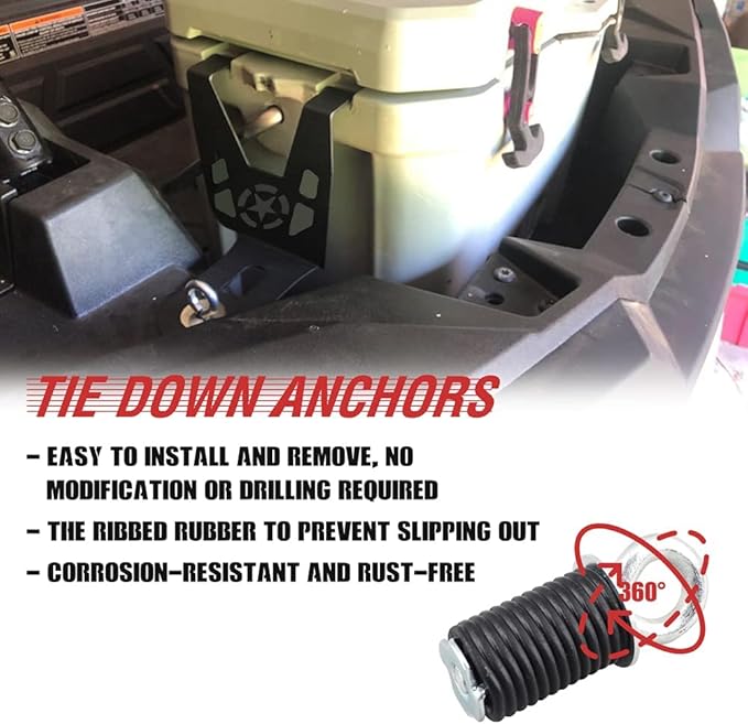 Samman Polaris RZR Cooler Brackets - 26 Quart Mounting Brackets, Metal Holder Carrier With Anchor for Ozark 26 Cooler - Compatible With Polaris RZR/XP/Turbo