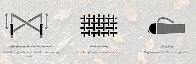 GCI OUTDOOR Roadtrip Rocker Camping Chair | Portable, Folding Rocking Chair with Solid, Durable Armrests, Drink Holder & Comfortable Extended Backrest — Hunter Green