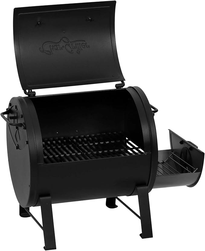 Char-Griller E82424 Smoker Side Fire Box Portable Charcoal Grill + Grill Cover Bundle