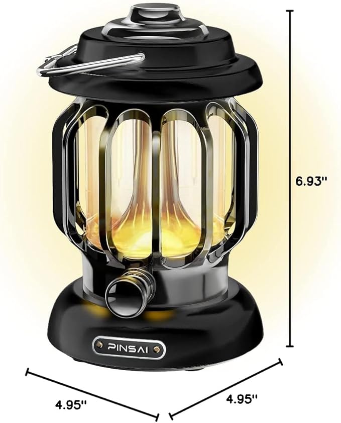 LED Camping Lantern,Rechargeable Retro Metal Camping Light,Battery Powered Hanging Lamp ,Portable Waterpoor Outdoor Tent Bulb, Emergency Lighting for Power Failure,Outages