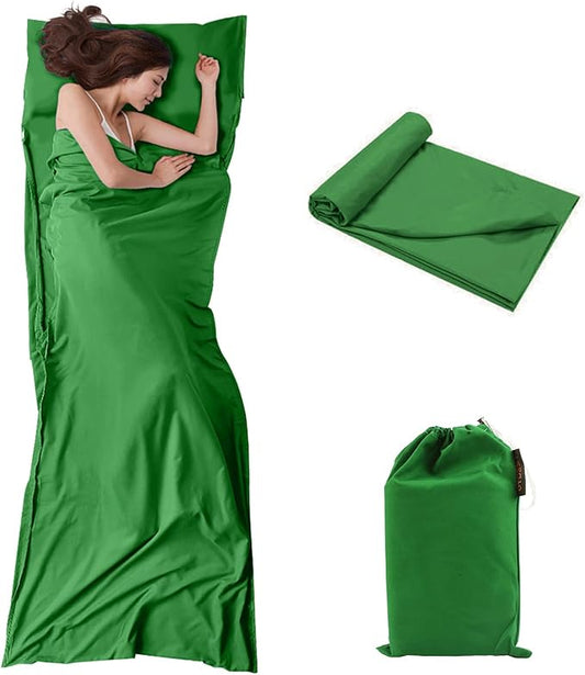 Travel and Camping Sheet Sleeping Bag Liner - Lightweight Compact and Portable Adult Sleeping Bag - Ideal for Traveling,Hostels and Camping