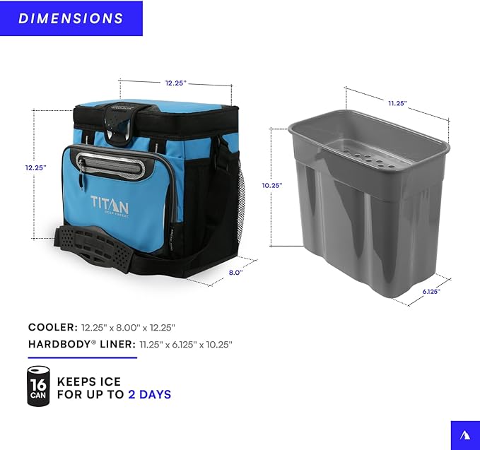 Arctic Zone Titan Deep Freeze Cooler - Zipperless Hardbody Cooler - Small & Large Capacity- Beach & Camping Cooler - Deep Freeze Insulation, HardBody Liner, and SmartShelf