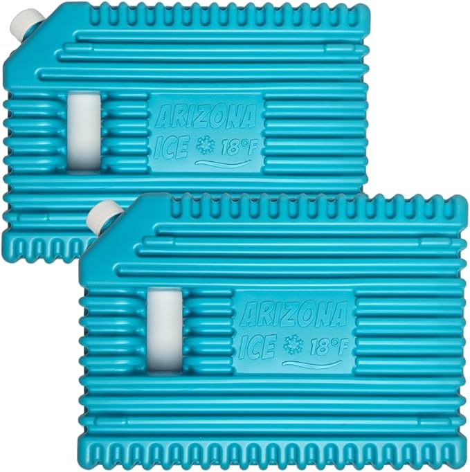 Arizona Ice Industrial Ice Packs | Replaces 10lbs of Ice |18°F (-8°C) | Deepest Grooves | May Freeze Drinks | USA Company | 12" x 8.5" | Two Pack