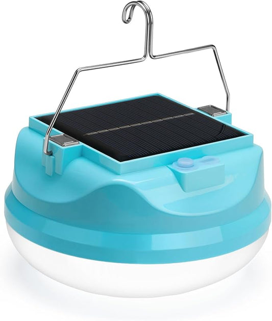 50W Solar Camping Light Rechargeable Lantern with 3 Modes Waterproof Portable Tent Lights for Power Outages Hiking Emergency