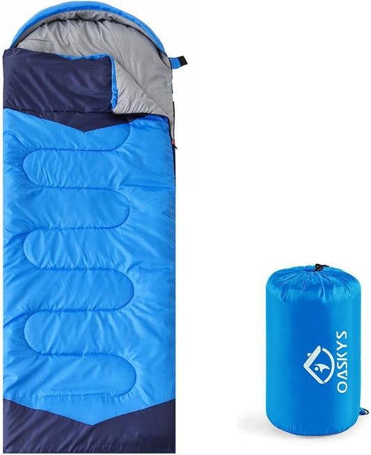 oaskys Camping Sleeping Bag - 3 Season Warm & Cool Weather - Summer Spring Fall Lightweight Waterproof for Adults Kids - Camping Gear Equipment, Traveling, and Outdoors