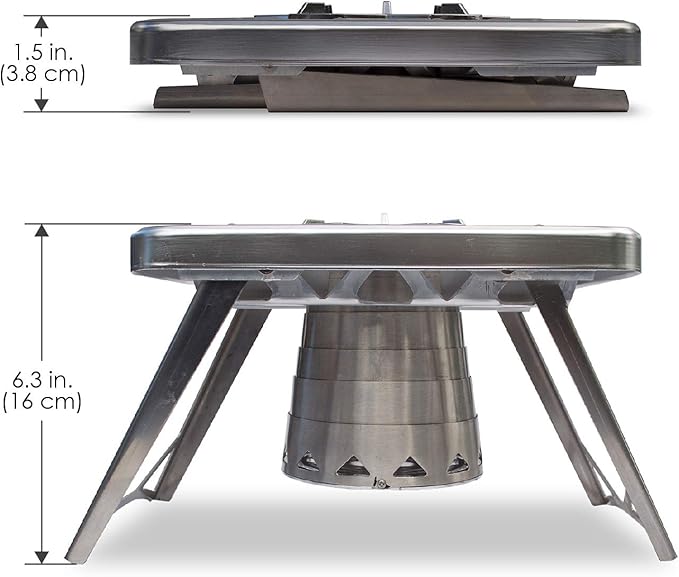 nCamp - Multi-Fuel Portable Camping Stove, Portable Gas Stove, Portable Wood Stove, Single Burner Propane Stove, Lightweight w/Collapsible Combustion Chamber (Stove Only). Mini-Stove, Compact Stove