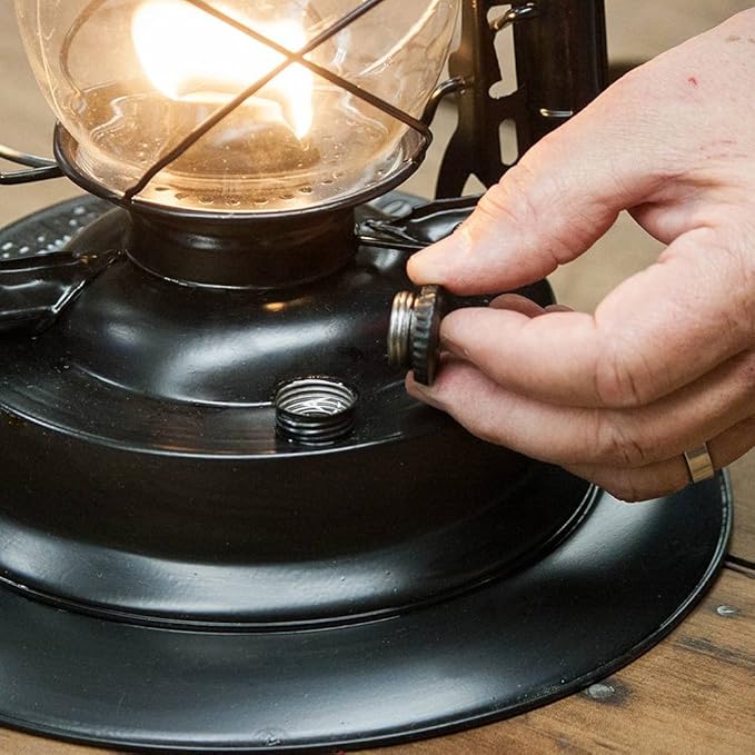 Rayo Heater Cooker Emergency Lantern, Non-Electric Fuel Lamp with Cooking Pot for Camping or Emergencies, 10-12 Hour Burn, Black, 15"