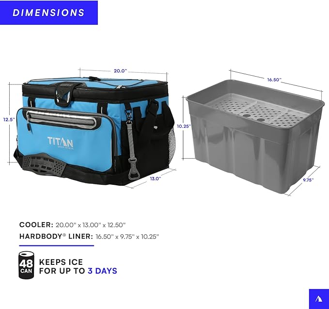 Arctic Zone Titan Deep Freeze Cooler - Zipperless Hardbody Cooler - Small & Large Capacity- Beach & Camping Cooler - Deep Freeze Insulation, HardBody Liner, and SmartShelf