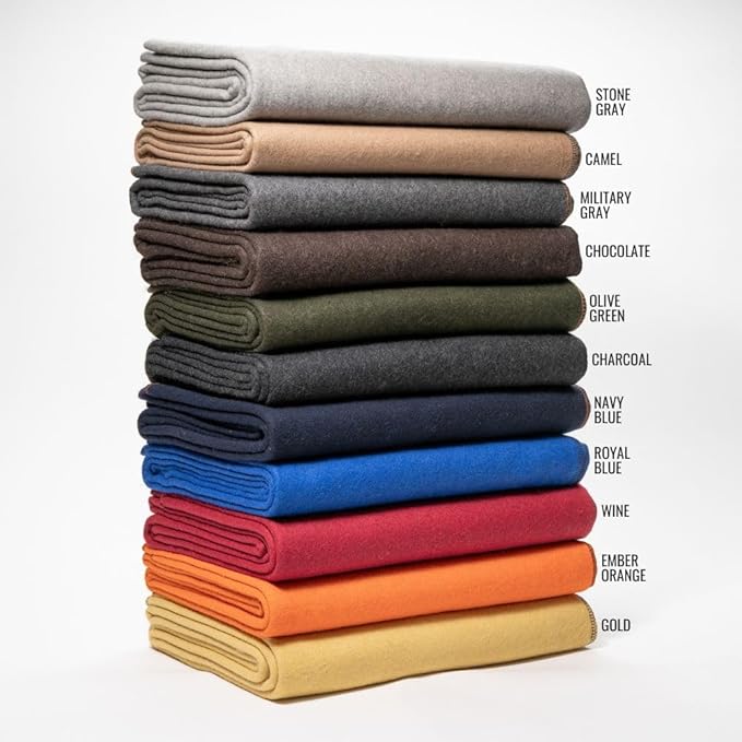 Arcturus Military Wool Blanket - Warm, Thick, Washable - Great for Outdoors, Camping, Stadium Blanket, Picnics, Travel - Car & Bushcraft Survival Kits, Large 64in x 88in 4.5 lb