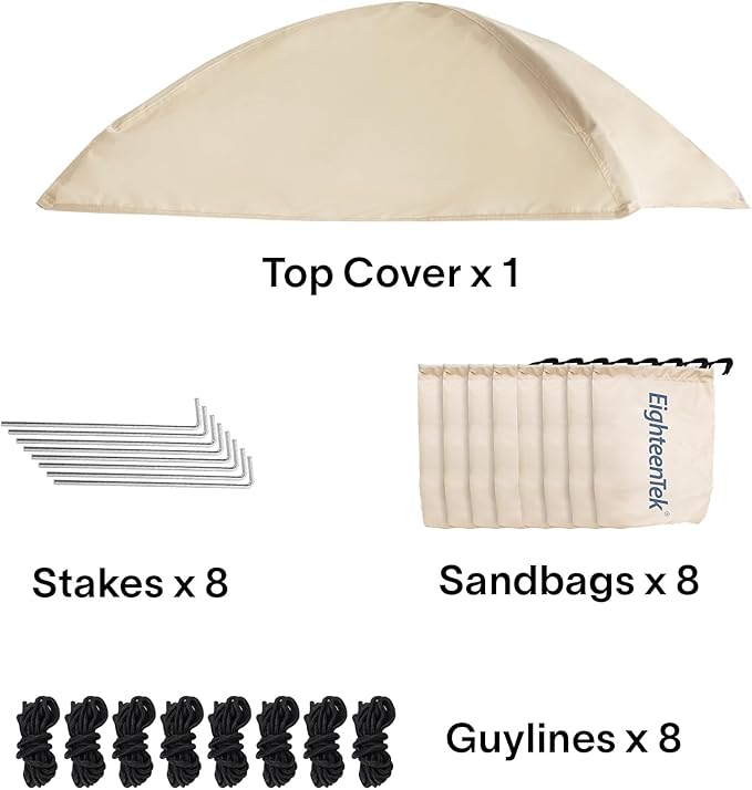 EighteenTek Clear Sports Tent 540° View Transparent PVC House Room Greenhouse Camping Tent Canopy Gazebos Weatherproof Pop-Up Tent for Outdoor Activities Garden Backyard Patios Cold Protection