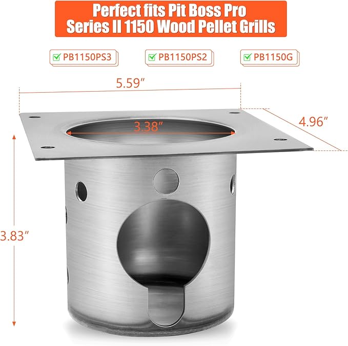 QuliMetal Fire Burn Pot Replacement Parts for Pit Boss Pro 1150/1600 Pellet Grills, Pit Boss PB1150PS2, PB1150PS3, PB1600PS1 Grills, Upgraded FirePot Accessories with Screws