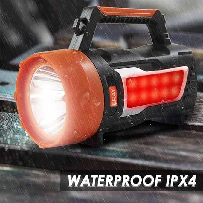 Rechargeable LED Lantern, Multi Function Camping Lantern, Hand Crank Flashlight, 6 Light Modes, IP64 Waterproof, Handheld Spotlight Flashlight Searchlight for Power Outage Hiking Emergency Hurricane