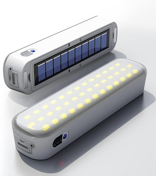 Solar Rechargeable Camping Lantern, 4800mAh Power Bank, 1500 Lumens, 4 Light Modes LED Lantern for Car, Home, Outage, Attic, Garage, Backyard and More (White × 1pcs)