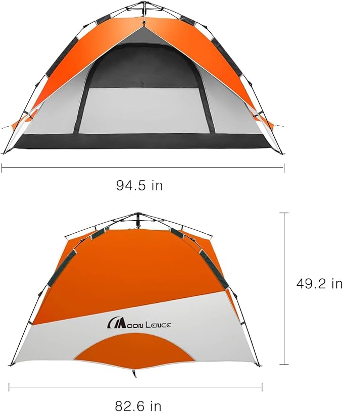MOON LENCE Pop Up Tent Family Camping Tent for 4 Person, Portable Instant/Automatic Tent Waterproof Windproof for Camping Hiking Mountaineering