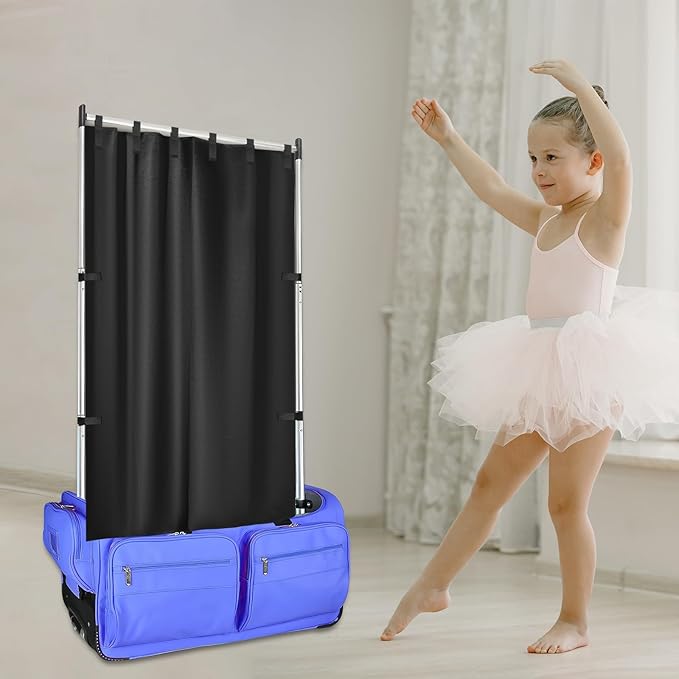 59'' x 32.7'' Privacy Curtain for Dance Bag, Portable Dancer Changing Curtain with Storage Bag Backstage Privacy Changing Room for for Dancer Backstage Camping Window Shades Dance Accessories