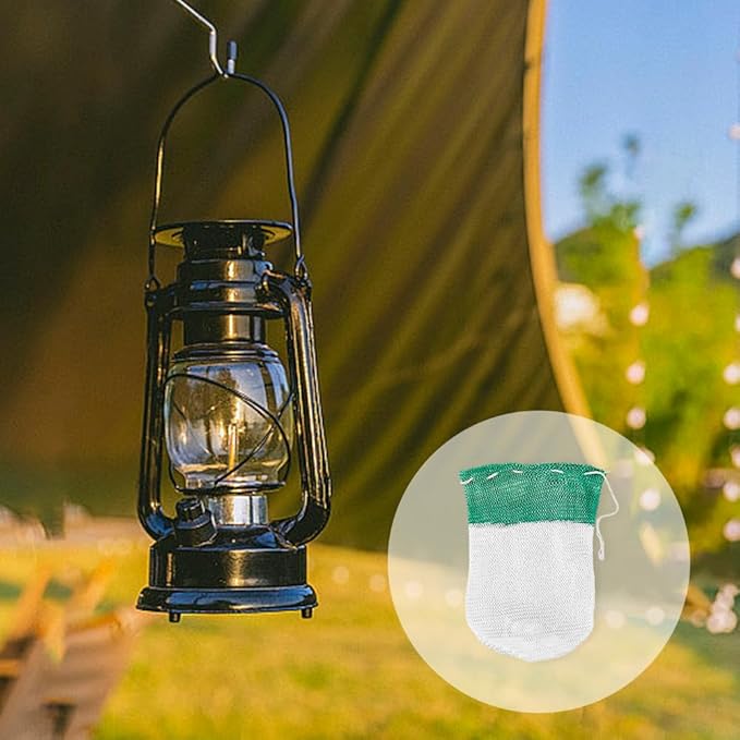 SUPERFINDINGS 60pcs U-Shaped Camping Lantern Mantles, Thorium-Free Rayon, Green, Suitable for Propane Lanterns, Outdoor Use