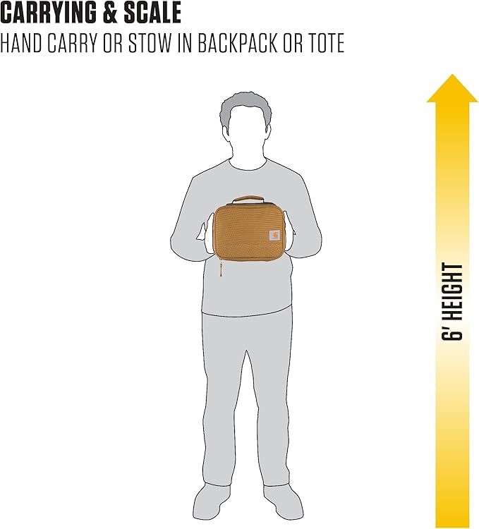 Carhartt Insulated 4-Can Lunch Cooler for Men and Women, Fully Insulated and Water Resistant, Essential Lunch Cooler (Carhartt Brown)