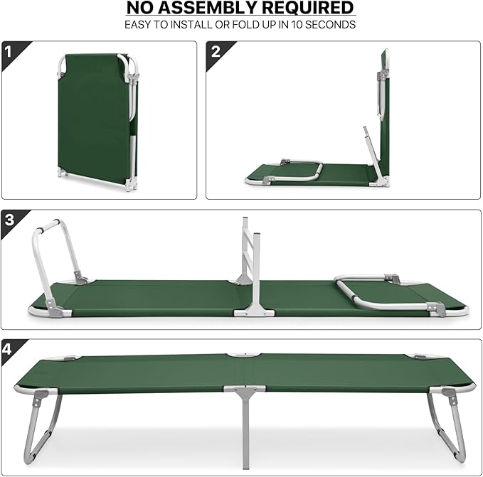 MoNiBloom Lightweight Folding Camping Cot Bed, Ultralight Folding Portable Compact Cots for Outdoor Travel Base Camp Hiking Mountaineering Lightweight Backpacking, Weight Capacity 195 lbs, Blue