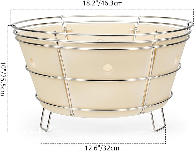 onlyfire Charcoal Firebox Set, Stainless Steel Charcoal Ash Basket with Heat Deflector for Char-Griller Akorn Kamado Kooker Charcoal Grill