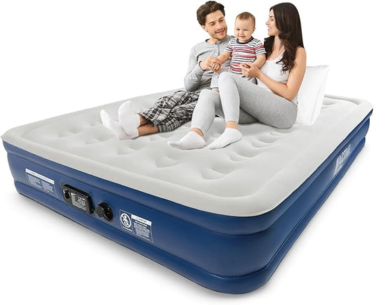 Active Era Premium 13" Queen Size Air Mattress with Advanced Support System and Built-in Electric Pump - Raised Inflatable Mattress, Guest Bed, Camping Mattress, Portable Bed for Moving & Travel