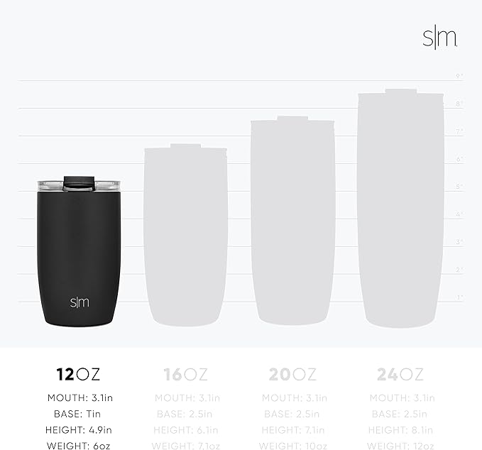 Simple Modern Travel Coffee Mug Tumbler with Clear Flip Lid | Reusable Insulated Stainless Steel Coffee Thermos | Gifts For Men, Women, Mom, Dad | Voyager Collection | 12oz | Prism