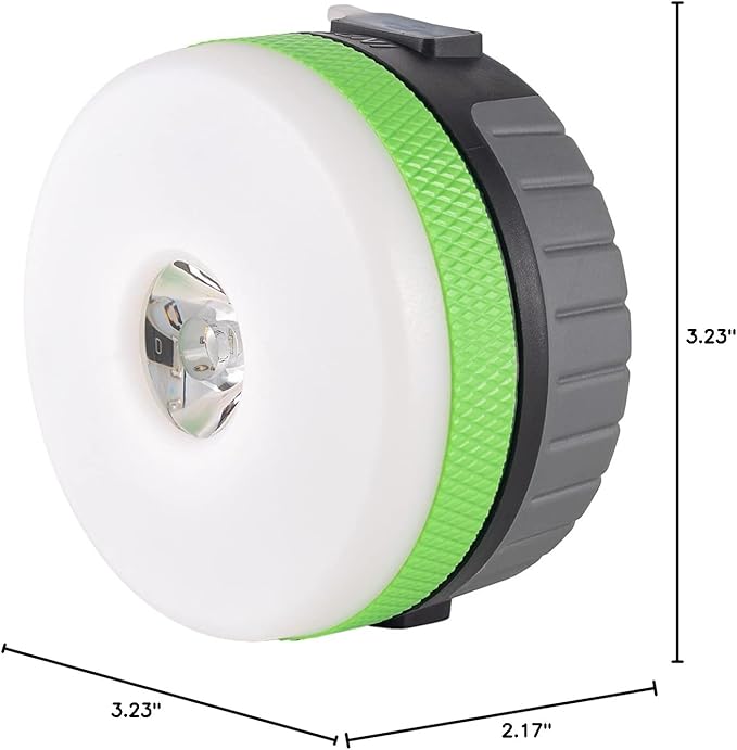 LIT-PaTH LED Camping Lantern, Rechargeable Light with Magnet Base, 2200 mAh, Survival Kit for Emergency, Hurricane, Outage, Medium Green, 1 Pack