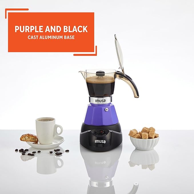 Imusa 3 or 2cup Electric Espresso Maker, Purple