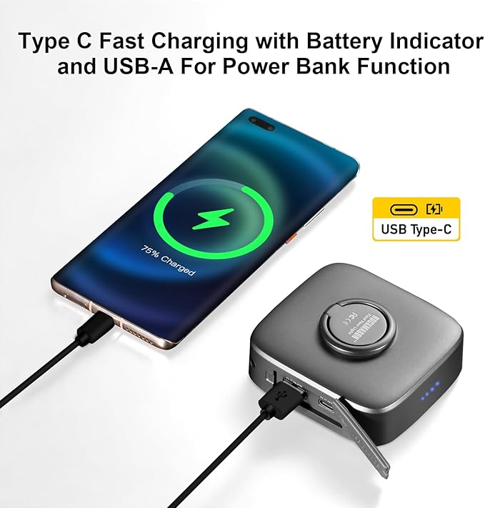 RM-F5 LED Camping Lantern Rechargeable, 5200mAh Power Bank, Outdoor Flashlight, Magnetic Base Multi-Purposes Camping Light for Hurricane Emergency, Camping, Hiking and Power Outage (Grey)