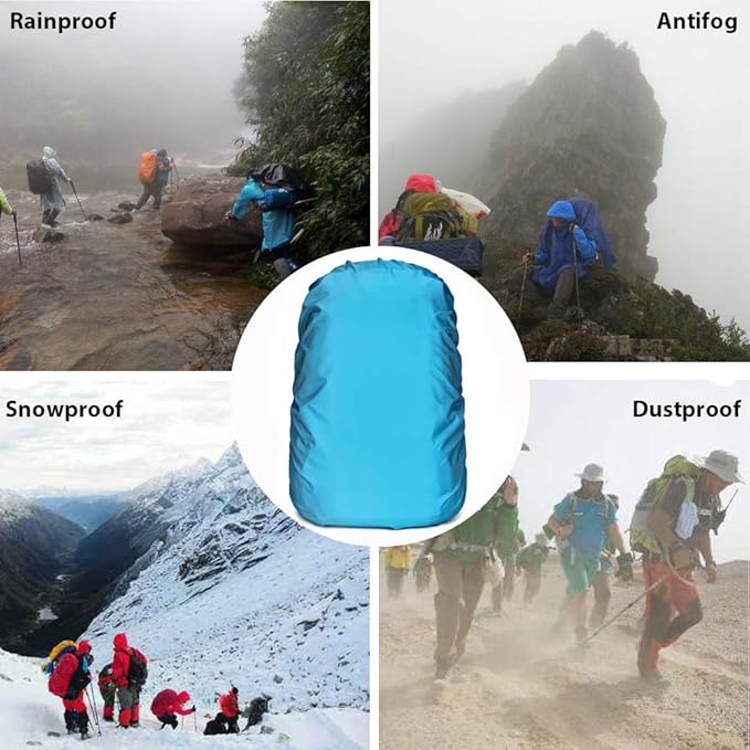 Waterproof Backpack Rain Cover with Anti Slip Buckle Strap for Camping, Hiking, Traveling, Hunting, Biking, 15-80L