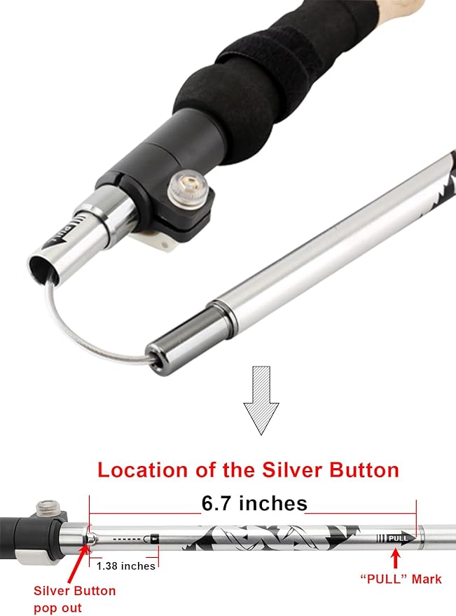 Aluminum Collapsible Ultralight Travel Trekking Hiking Pole for Men and Women