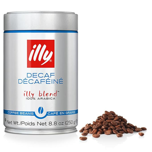 illy Decaf Whole Bean Coffee, Classic Medium Roast Gourmet Blend, 100% Arabica Coffee, 8.8 Ounce (Pack of 1)