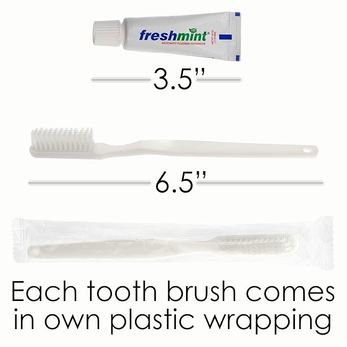 Moda West 24 Hygiene Kits - Bulk Case of Wholesale Basic Toiletry Kits for Men, Women, Travel, Charity 5 Pc Kit