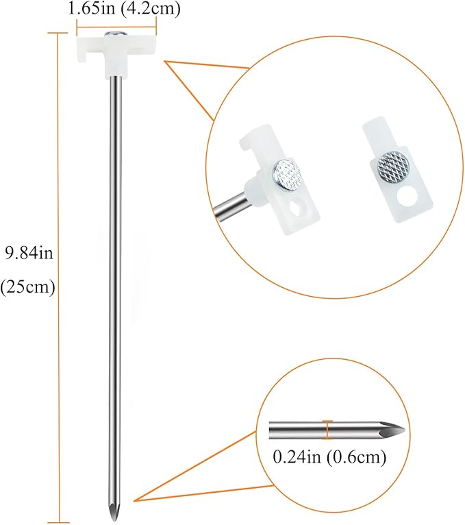 20 Pcs Tent Stakes Heavy Duty Ground Stake for Camping, 10 Inch Galvanized Non-Rust Metal Tent Pegs Tent Spikes Yard Stakes for Outdoor Canopy Garden Hiking -Fluorescent White