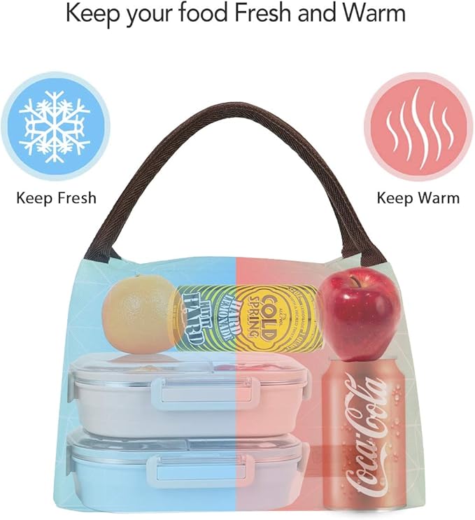 Buringer Insulated Lunch Bag Lunch Box for Women Men Adult Lunch Tote for Work Picnic Travel (Geometry Green)