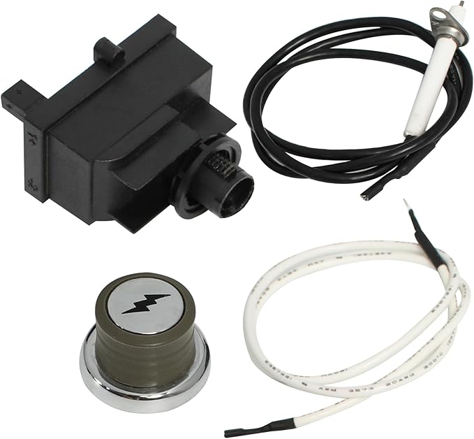SafBbcue 65737 Igniter Kit for Weber Performer Platinum and Performer Deluxe(2013 and Newer), Grill Replacment Part for Weber Electronic 2-Outlet Ignition Kit, Replaces for Weber 65737, Black