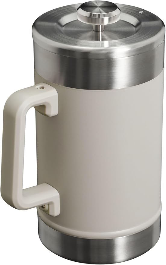 Stanley Classic Stay-Hot French Press Coffee Maker 48 oz | 5 Minute Brew, 4 Hours Hot | Mesh Filter for Coffee Grounds | Insulated Stainless Steel French Press | BPA-Free | Ash.